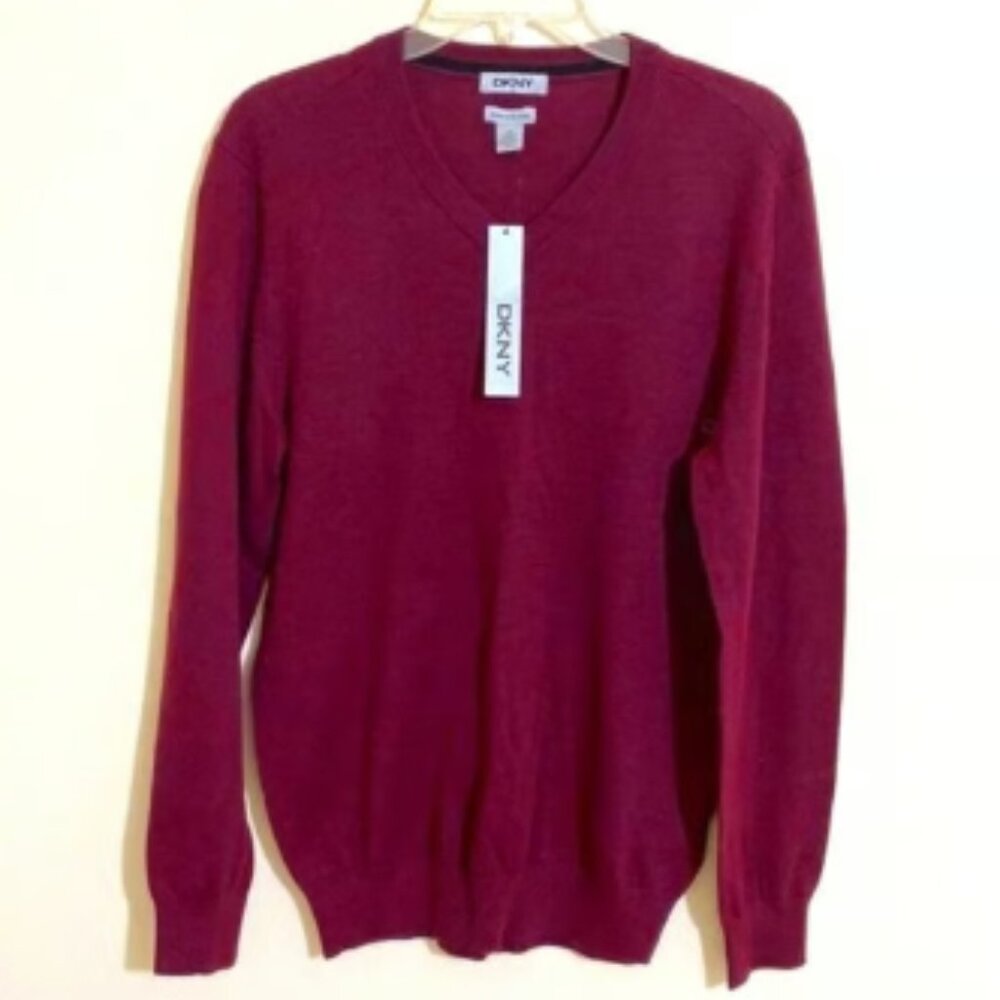 DKNY Merino Wool V-neck Sweater Men's Size M